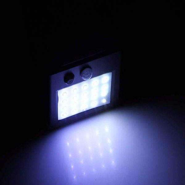 White Light Outdoor Solar Motion Sensor Light, 20 LED for Yard / Garden / Home / Driveway / Stairs / Outside Wall (Black) - Image 9