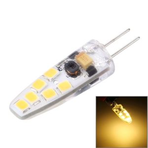G4 2W 180LM Corn Light Bulb, 12 LED SMD 2835 Silicone, DC 12V, Small Size: 4.1x1x1cm (Warm White)