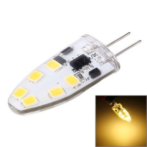 G4 2W 180LM Corn Light Bulb, 12 LED SMD 2835 Silicone, DC 12V, Big Size: 3.9x1.4x0.9cm (Warm White)