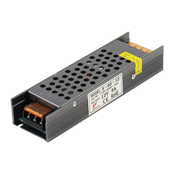 SL-60-12 LED Regulated Switching Power Supply DC12V 5A Size: 170 x 49 x 29mm