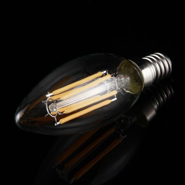C35 E14 6W Dimmable LED Filament Light Bulb, 6 LEDs 450 LM Retro Energy Saving Light for Halls, AC 220V - Image 2