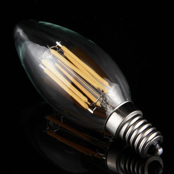 C35 E14 6W Dimmable LED Filament Light Bulb, 6 LEDs 450 LM Retro Energy Saving Light for Halls, AC 220V - Image 3