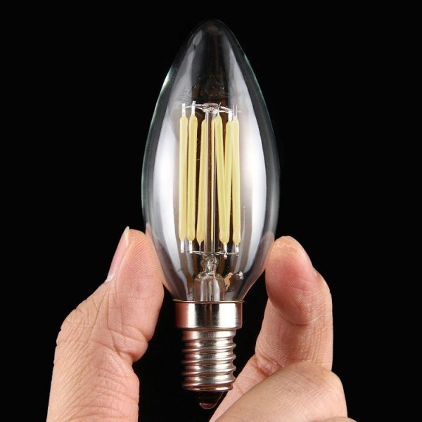 C35 E14 6W Dimmable LED Filament Light Bulb, 6 LEDs 450 LM Retro Energy Saving Light for Halls, AC 220V - Image 4