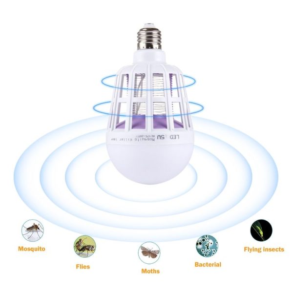 E27 15W White Light + 365 NM Purple Light Mosquito Killer Bulb Lamp, Fly Pest Insects Reject Zapper LED Ball Steep Light, AC 175-265V - Image 5