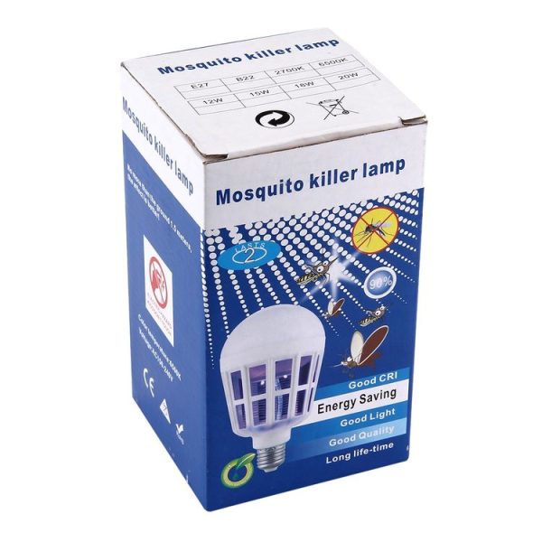 E27 15W White Light + 365 NM Purple Light Mosquito Killer Bulb Lamp, Fly Pest Insects Reject Zapper LED Ball Steep Light, AC 175-265V - Image 9