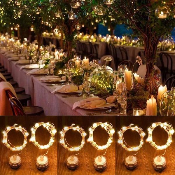6 PCS Waterproof Warm White Light Copper Wire Starry String Light, 20 LEDs 2700-2900K Rope Fairy Light For Party / Holiday, Length: 2m, DC 6V - Image 3