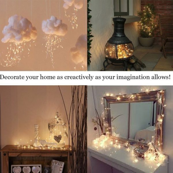 6 PCS Waterproof Warm White Light Copper Wire Starry String Light, 20 LEDs 2700-2900K Rope Fairy Light For Party / Holiday, Length: 2m, DC 6V - Image 7