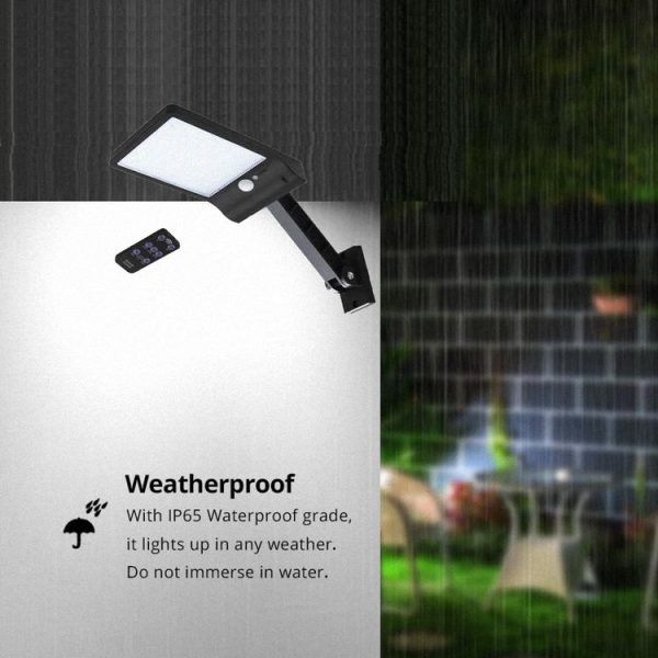 6W 800LM 48 LEDs Solar Remote Control Flat Lamp with Bracket - Image 13