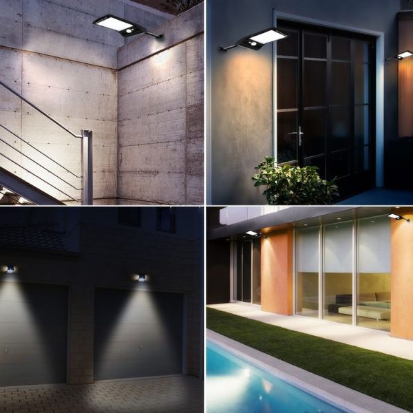 6W 800LM 48 LEDs Solar Remote Control Flat Lamp with Bracket - Image 16