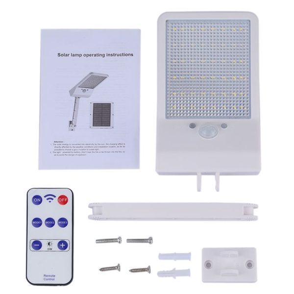 6W 800LM 48 LEDs Solar Remote Control Flat Lamp with Bracket - Image 6