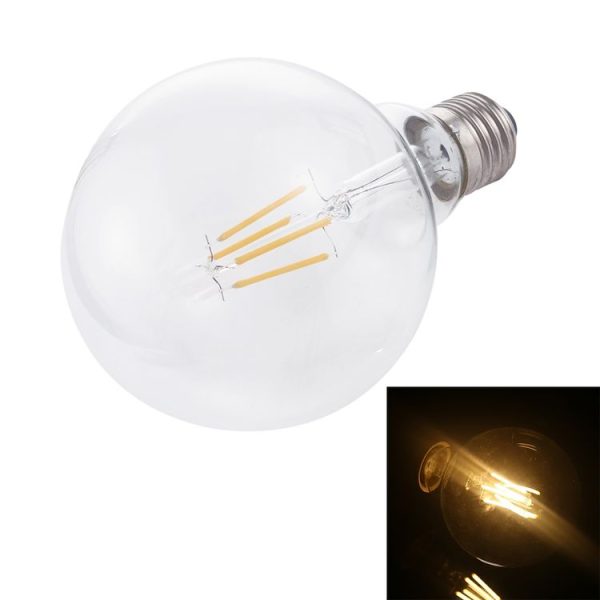 G95 E27 4W 4 LEDs 450 LM 3000K Retro Dimming LED Filament Light Bulb Energy Saving Light, AC 220V (Warm White)