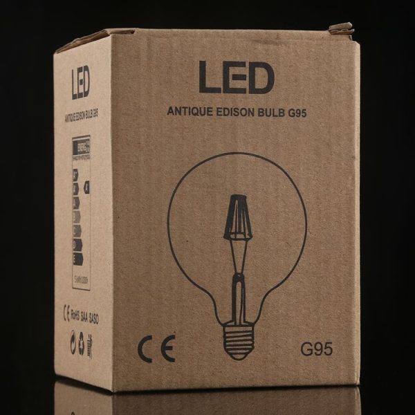 G95 E27 4W 4 LEDs 450 LM 3000K Retro Dimming LED Filament Light Bulb Energy Saving Light, AC 220V (Warm White) - Image 5