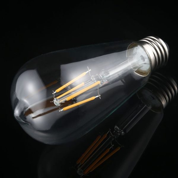 ST64 E27 4W 4 LEDs 600 LM 3000K Retro Dimming LED Filament Light Bulb Energy Saving Light, AC 220V (Warm White) - Image 3
