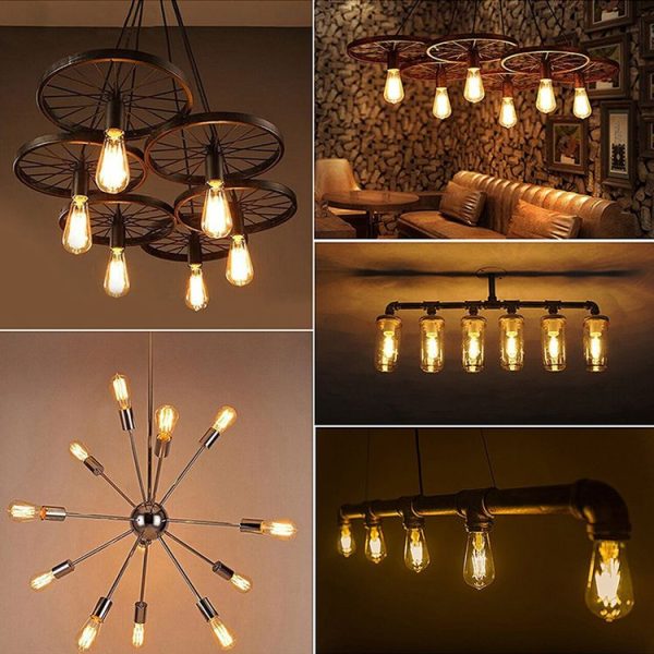 ST64 E27 4W 4 LEDs 600 LM 3000K Retro Dimming LED Filament Light Bulb Energy Saving Light, AC 220V (Warm White) - Image 6