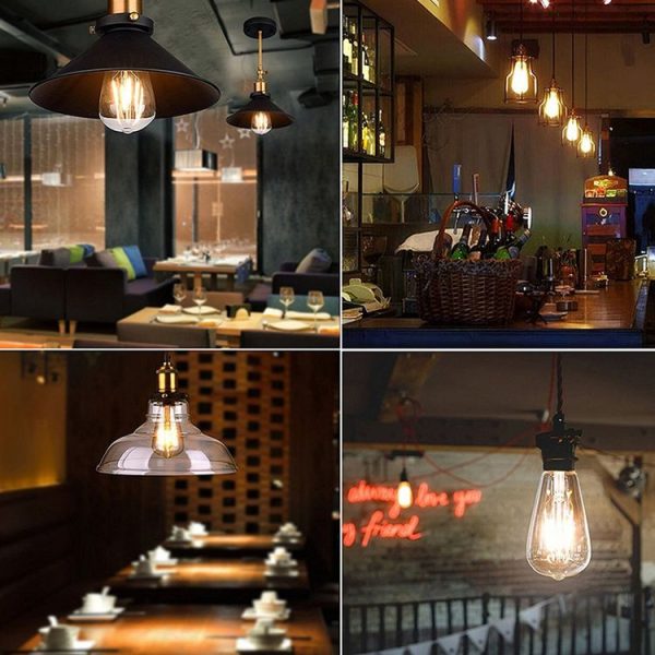 ST64 E27 4W 4 LEDs 600 LM 3000K Retro Dimming LED Filament Light Bulb Energy Saving Light, AC 220V (Warm White) - Image 7