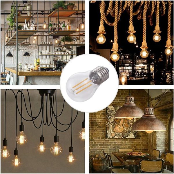 G45 E27 4W 4 LEDs 450 LM 3000K Retro Dimming LED Filament Light Bulb Energy Saving Light, AC 220V (Warm White) - Image 7