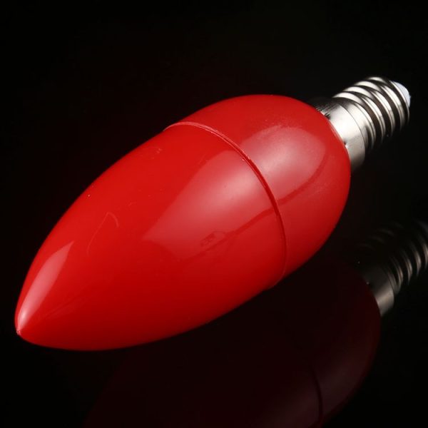 E14 2W 8 LEDs 2835 SMD 90 LM LED Light Bulb Energy Saving Light, AC 220V (Red Light) - Image 2