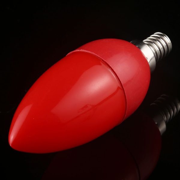 E12 2W 8 LEDs 2835 SMD 90 LM LED Light Bulb Energy Saving Light, AC 220V (Red Light) - Image 2