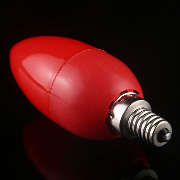 E12 2W 8 LEDs 2835 SMD 90 LM LED Light Bulb Energy Saving Light, AC 220V (Red Light) - Image 3