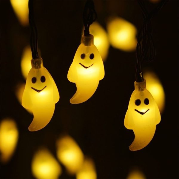 Ghost Shape 30 LEDs Outdoor Garden Waterproof Christmas Festival Decoration Solar Lamp String (Warm White) - Image 5