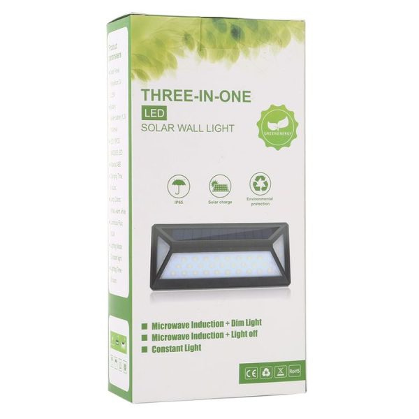 33 LEDs Microwave Induction IP65 Waterproof Solar Powered LED Wall Lamp - Image 6