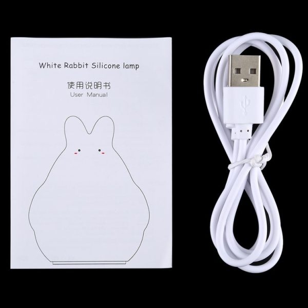 K-1026 7 Color LED White Rabbit Silicone Lamp - Image 5