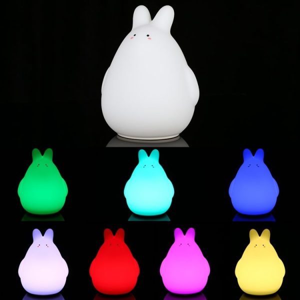 K-1026 7 Color LED White Rabbit Silicone Lamp - Image 7