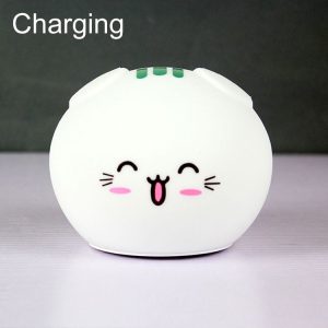 0.8W Cute Cartoon Cat Silicone Colorful Energy-saving Night Light Led Desk Lamp, Charging Version