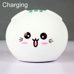0.8W Cute Cartoon Cat Silicone Colorful Energy-saving Night Light Led Desk Lamp, Charging Version