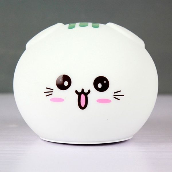 0.8W Cute Cartoon Cat Silicone Colorful Energy-saving Night Light Led Desk Lamp, Charging Version - Image 2
