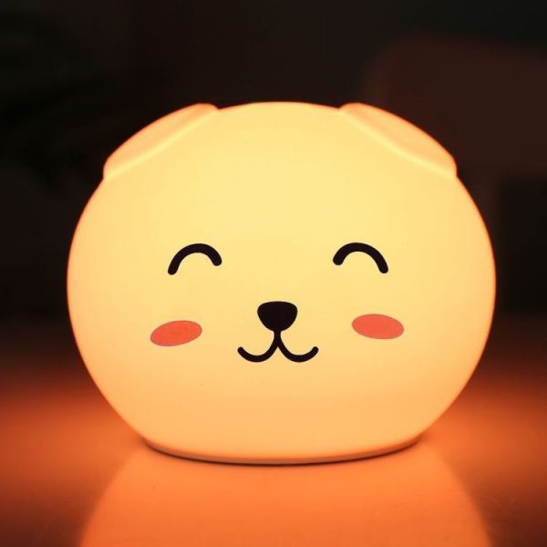 0.8W Cute Cartoon Dog Silicone Colorful Energy-saving Night Light Led Desk Lamp, Charging Version - Image 2