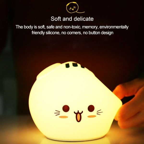 0.8W Cute Cartoon Dog Silicone Colorful Energy-saving Night Light Led Desk Lamp, Charging Version - Image 4