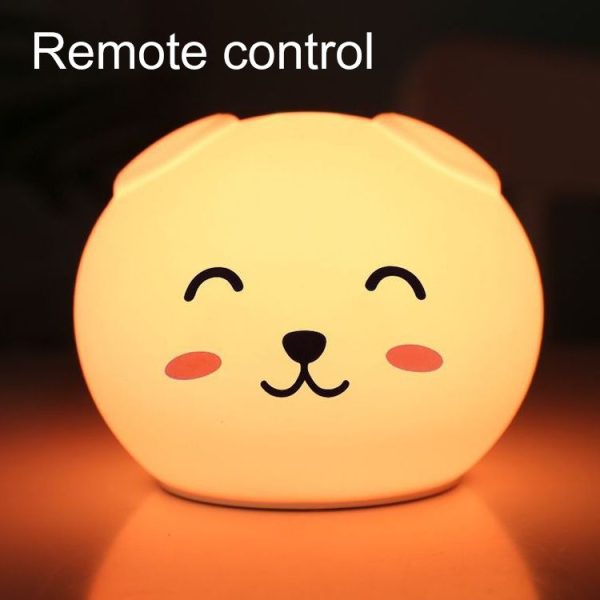 0.8W Cute Cartoon Dog Silicone Colorful Energy-saving Night Light Led Desk Lamp, Remote Control Version
