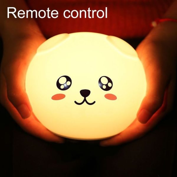 0.8W Naughty Cartoon Dog Silicone Colorful Energy-saving Night Light Led Desk Lamp, Remote Control Version