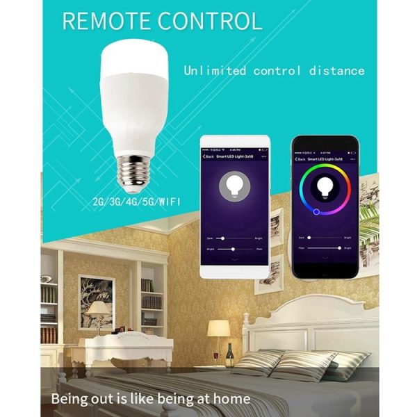 E27 RGB Dimming WIFI Smart LED Light Bulb (Colorful Light) - Image 10
