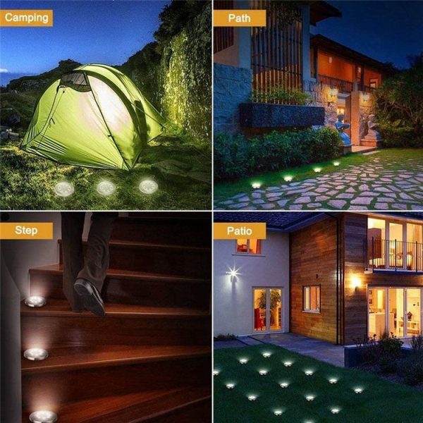 2 PCS 10 LEDs Solar Powered Buried Light Under Ground Lamp IP65 Waterproof Outdoor Garden Street Light (White Light) - Image 10