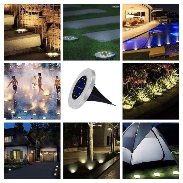 2 PCS 10 LEDs Solar Powered Buried Light Under Ground Lamp IP65 Waterproof Outdoor Garden Street Light (White Light) - Image 13