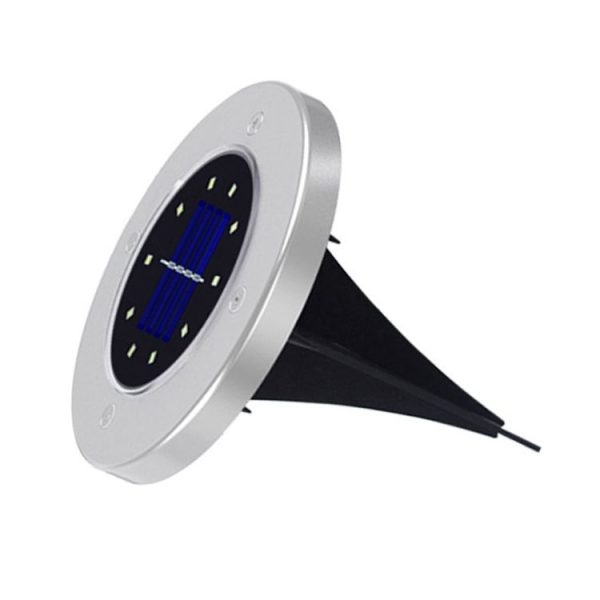 2 PCS 10 LEDs Solar Powered Buried Light Under Ground Lamp IP65 Waterproof Outdoor Garden Street Light (White Light) - Image 2
