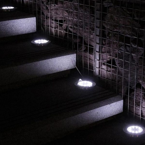 2 PCS 10 LEDs Solar Powered Buried Light Under Ground Lamp IP65 Waterproof Outdoor Garden Street Light (White Light) - Image 6