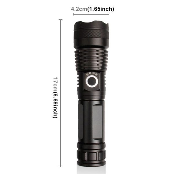 X81-P50 Luminous Flux: 3500lm LED Flashlight, Retractable Focus Function (Black) - Image 3