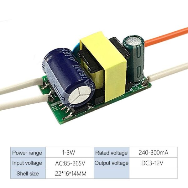 1-3W LED Driver Adapter Isolated Power Supply AC 85-265V to DC 3-12V - Image 2