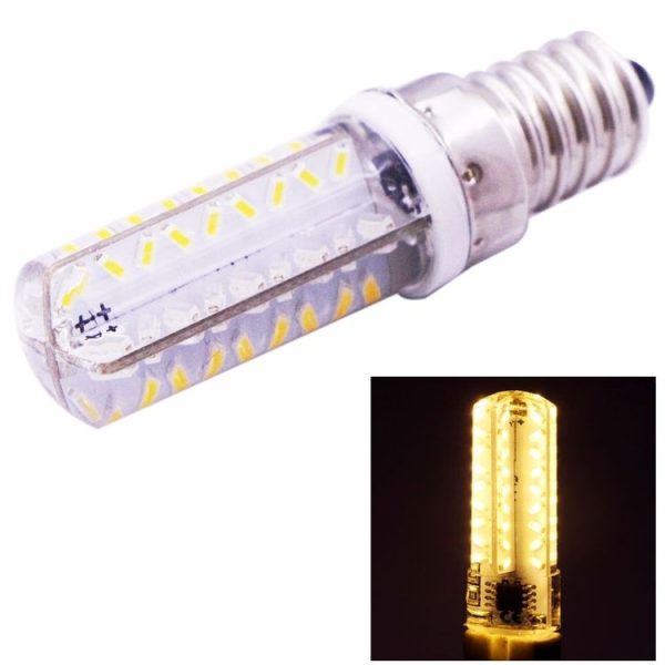E14 3.5W 200-230LM Corn Light Bulb, 72 LED SMD 3014, Adjustable Brightness, AC 110V (Warm White)