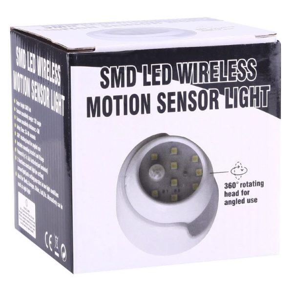 MM3W1 3W White Light PIR Motion Sensor Detector Security Lamp, 9 LEDs 240 LM 6000K 360 Degrees Rotation Wireless Motion Sensor Wardrobe Light / Night Light / Wall Lamp for bedroom, living room, bathroom, aisle - Image 7