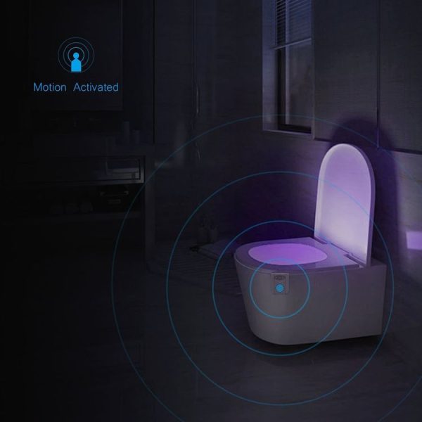 16-colors PIR Motion Sensor + Light Sensor UV Sterilization Aromatherapy LED Light, Home Toilet Bathroom Seat Night Light, DC 5V - Image 7