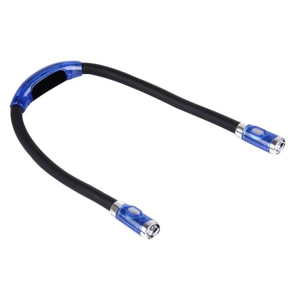 DAMOIL Flexible Eyeshield LED Reading Lights, Creative Double Head Hands-free Neck Stereo Flashlight Working Light Auto Lamp with 4 LED Light & Soft Rubber Grip Neck Pad - Image 2