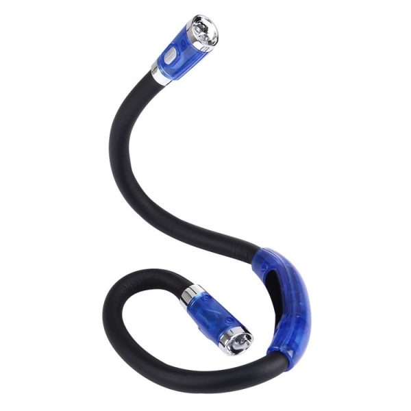 DAMOIL Flexible Eyeshield LED Reading Lights, Creative Double Head Hands-free Neck Stereo Flashlight Working Light Auto Lamp with 4 LED Light & Soft Rubber Grip Neck Pad - Image 3