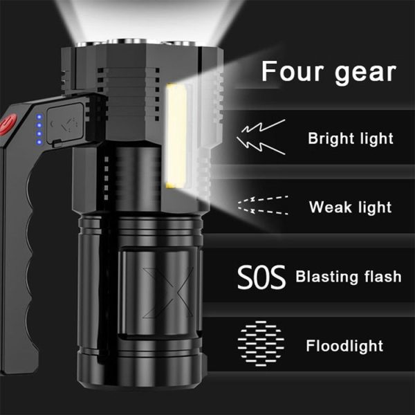 X508 Portable Rechargeable Long-range Multi-function COB LED Flashlight - Image 5