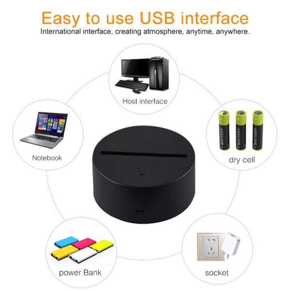 Spaceship Shape Creative Crack Touch Dimming 3D Colorful Decorative Night Light with Remote Control - Image 7