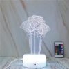 Rose Flower Shape Creative Crack Touch Dimming 3D Colorful Decorative Night Light with Remote Control - Image 2