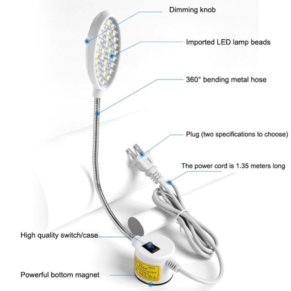 LED Sewing Machine Lamp Dimmable Magnet Working Energy-saving Lamp, 30 Lamp Beads - Image 4